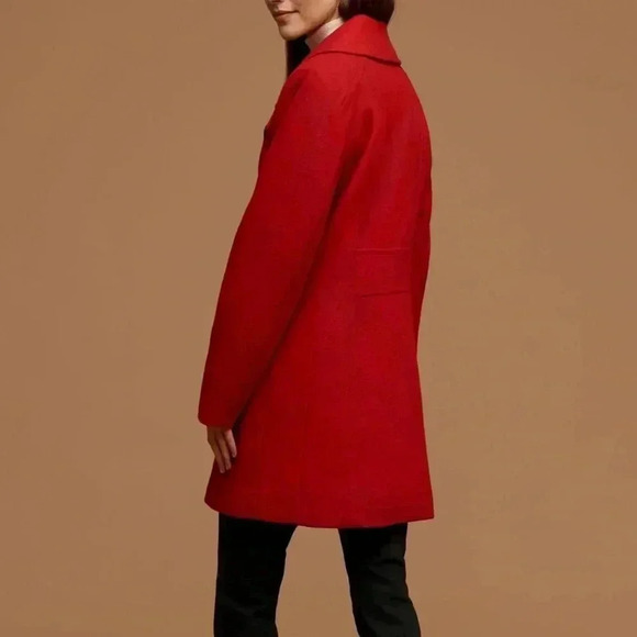 Vintage Anne Klein Wool and Angora Red Coat size 10 - Picture 6 of 6